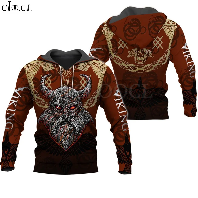 CLOOCL модные Viking Warrior тату 3D принт рубашки универсальные повседневные толстовки толстовка на молнии для