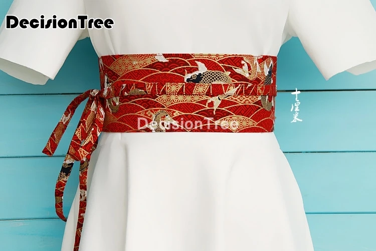 Женское кимоно в японском стиле оригинальное из хлопка с поясом на резинке и