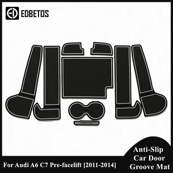 

Gate Slot Mat For Audi A6 C7 2011 2012 2013 2014 Pre-facelift Interior Door Pad/Cup Non-Slip Mats Red/White/Blue 9pcs