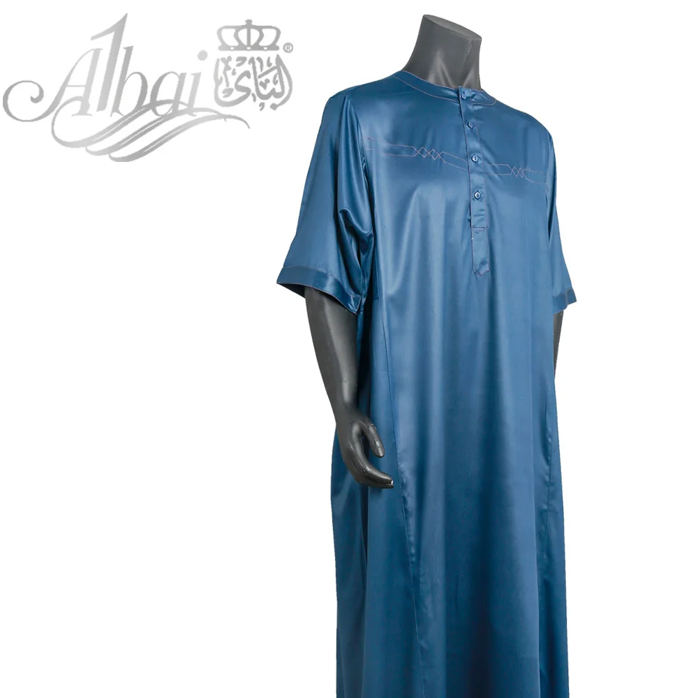 Artículo caliente Ropa musulmana árabe islámica Jubba de manga corta, Thobe árabe saudita, Túnica Vintage de manga corta para hombre, caftán EN1AjZdgR