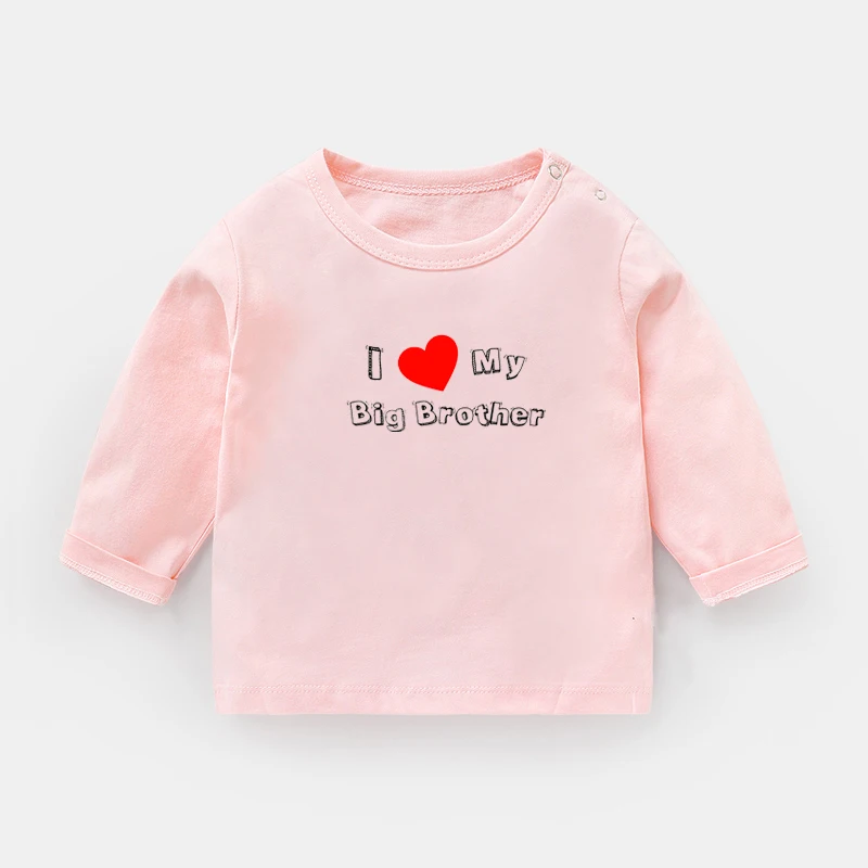 YP2800C Футболка с принтом «I love my big brother sister», футболки с длинными рукавами для малышей хлопковая детская футболка Топы для мальчиков и девочек, подарок на Рождество - Цвет: YP2800C