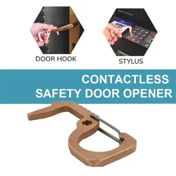 

Anti Contact Elevator Button Press Tool Portable Metal Door Opener Elevator Handle Key Contactless Safety Door Opener