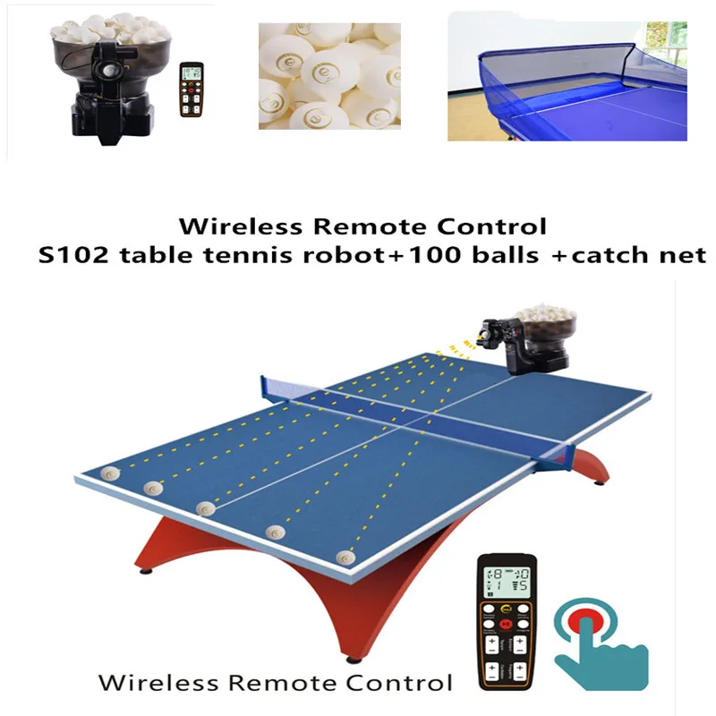 Suz Table Tennis Robot Gift For Child Entertainment Fitness S102 Table Tennis Trainer With Net