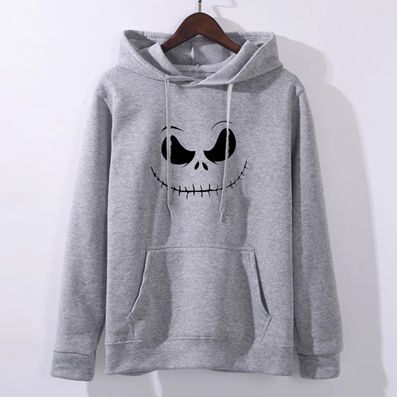 Новое поступление Jack Skellington, мужские толстовки, новинка, весна-зима, Мужская толстовка, Кошмар перед Рождеством, толстовки, Мужская Уличная одежда - Цвет: Light grey 1