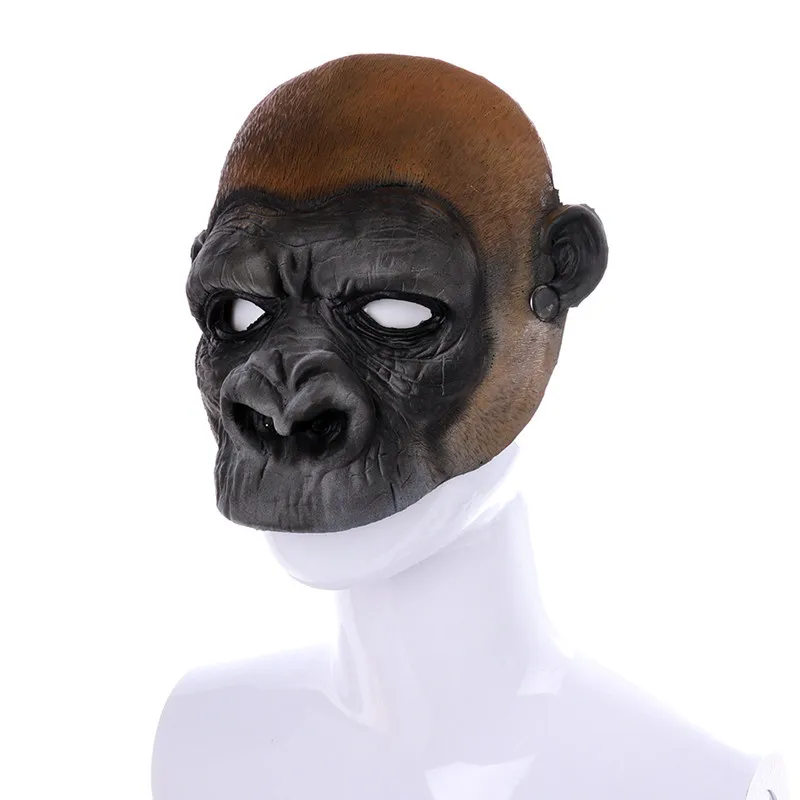 GNHYLL Хэллоуин Карнавал тушь для вечеринок 3D Simian голова животного лицо Косплей Реалистичная обезьяна черная Baboon маска орангутанга