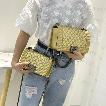 

Women's bag high quality jelly bag famous brand leather candy color designer ladies messenger chain shoulder bags for women 2020