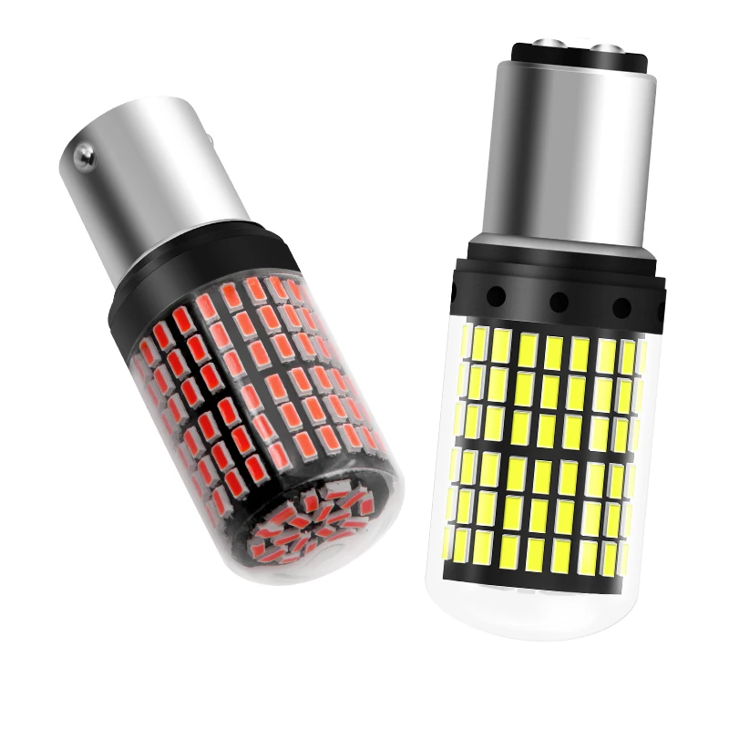 2 шт. 1157 BAY15D P21/5 Вт супер яркий 2000Lm 144 SMD СВЕТОДИОДНЫЙ Автомобильный стоп-сигнал дневного света Поворотная сигнальная лампочка красный желтый белый