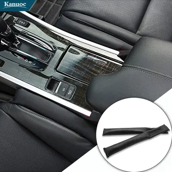 

2pcs Universal PU Leather Car Seat Gap Filler Soft Pad Padding Spacer with brand car logo for Audi / BMW / KIA /Honda/Tesla/Mini