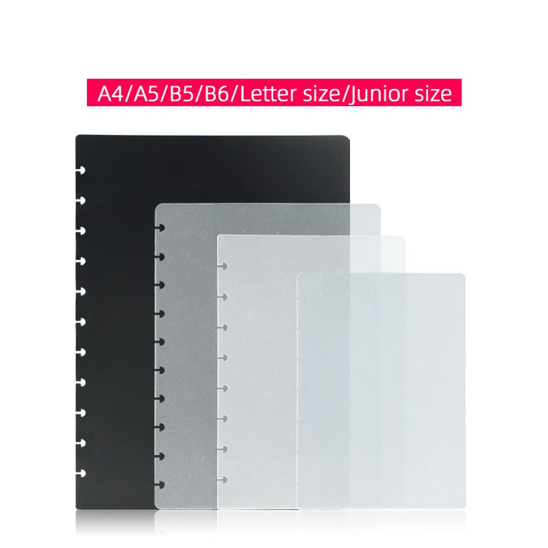 Funda para Notebook con forma de seta A4, A5, B5, B6, tamaño juvenil, separador de punzón en t, kawaii, 2020, envío gratis Negro transparente, 2 uds.