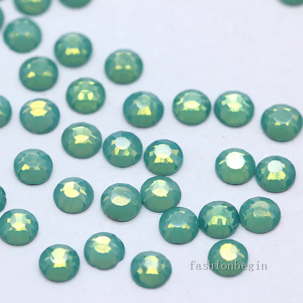 green opal Высокое качество ss16 43 цвета серебряный с плоской задней частью не горячей фиксации хрустальные стразы для украшения ногтей свадебные открытки для изготовления стеклянных камней - Цвет: green opal