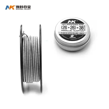 

NK 10m coil vape wire dual core fused clapton wire ni80 (26+26)+38ga10Ft fused clapton Ni80 for RTA RDA RDTA