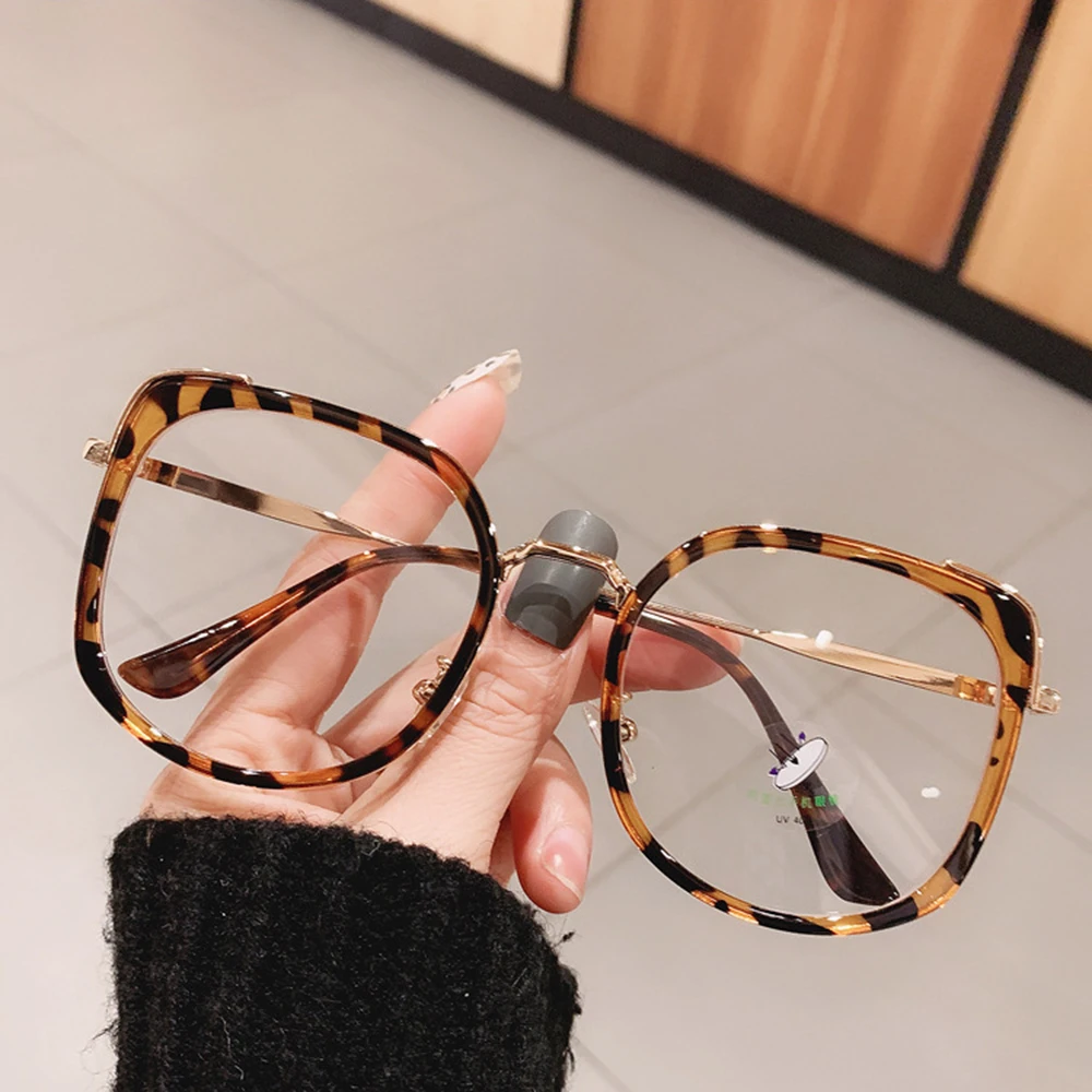 blue filter glasses Men Women Anti-blue Light Glasses Frame Vintage Large Square Eyeglasses Blocking Blue-ray Oversized Spectacles Frames A65397 best blue light blocking glasses