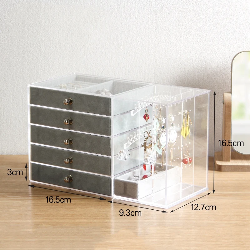 

New Acrylic Transparent Makeup Organizer Storage Boxes Make Up Organizer for Cosmetics Brush Organizer Home Storage Drawers Type