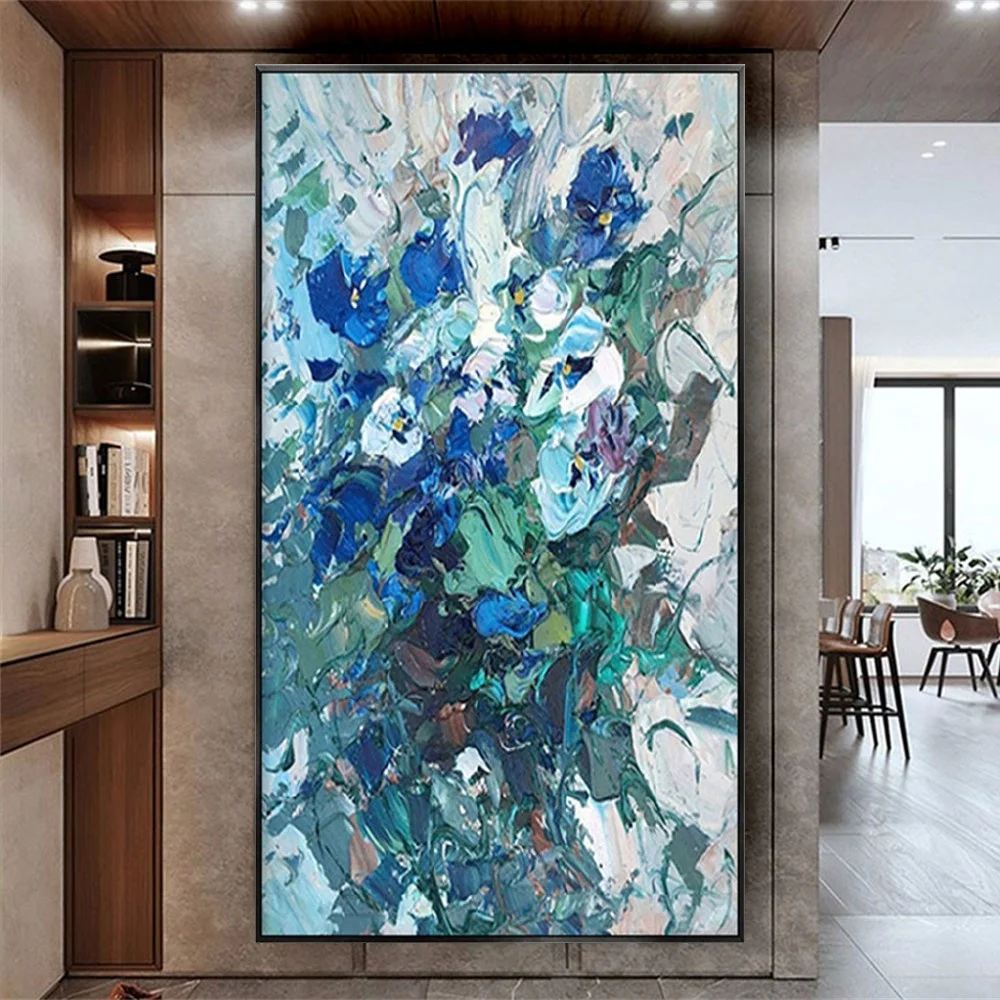

2022 Newest design Canvas home decor Hand Painted Abstract Oil Painting Modern Knife Flowers art for living room Decor artwork