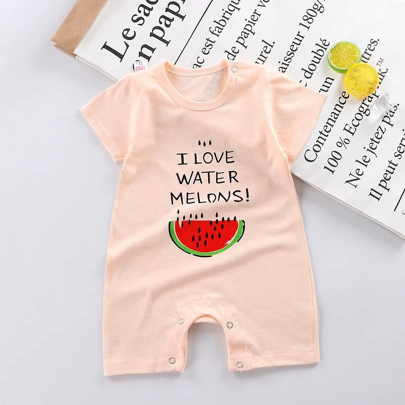 Baby Jumpsuit Cotton  3 6 9 12 Month Baby Romper Summer Toddler Costume Cartoon Leisure Newborn Baby Clothes Girl Onesie Short Sleeve Jumpsuit Baby Bodysuits cheap