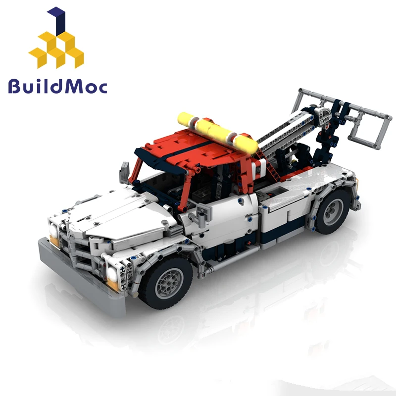 BuildMoc инженерный бульдозер классический буксировочный кран совместимый technic