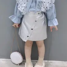 Г., новая, юбка из искусственной кожи для девочек Осенняя модная юбка для девочек от 2 до 7 лет, C149