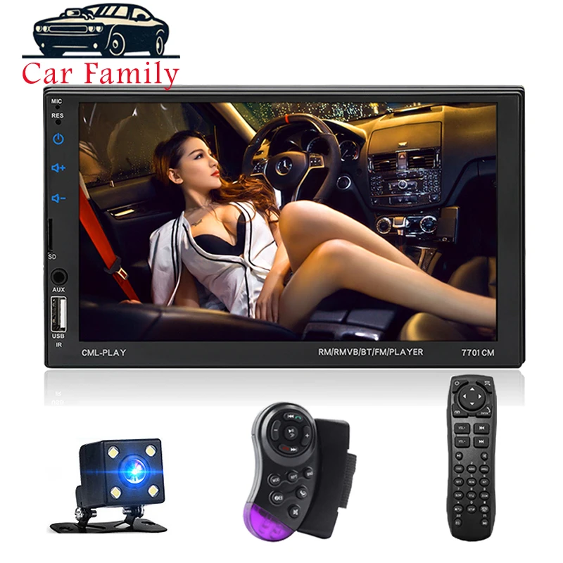 

Car Radio Bluetooth 7" Touch Screen BT Hands-free AUX USB FM Auto Audio Steering Wheel Control MP5 Player Autoradio 2 Din