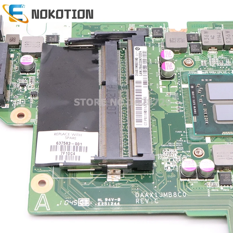 NOKOTION 637583-001 DAAX1JMB8C0 основная плата для hp Pavilion G62 G42 материнская плата для ноутбука I3-370M процессор DDR3 полный тест