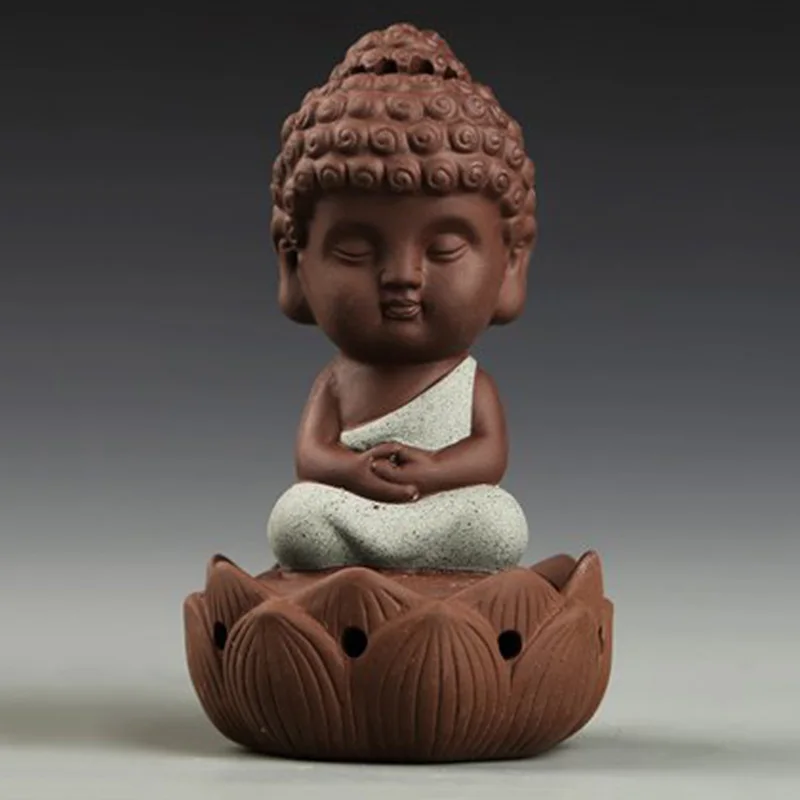 Home Buddha Incense Burner Holder Buddhist Statue/Porcelain Backflow Censer Cone