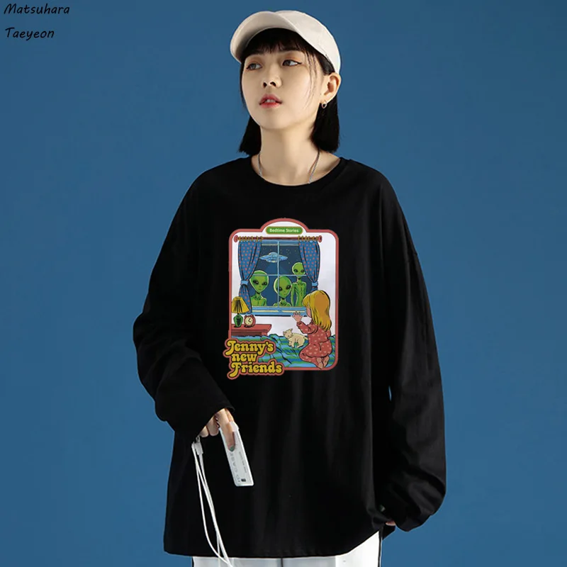 

Women T Shirt Tide Pink Korean Style Print Fashion Hip Hop Female Tshirt Womens T Tee Loose Top Shirt Graphic T-shirt Clothes