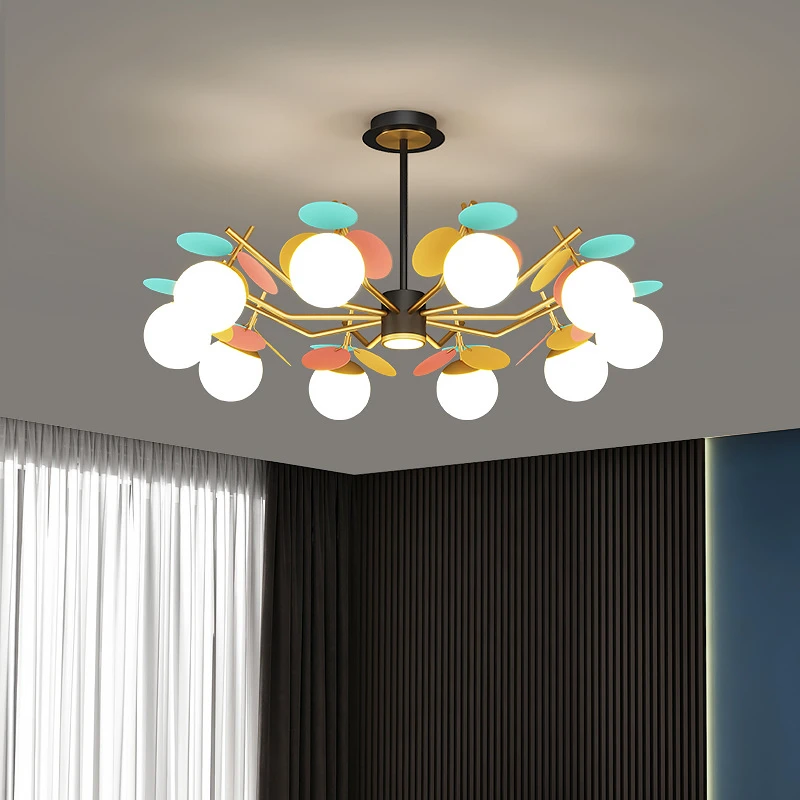נורדי מודרני LED נברשת לחדר שינה סלון אולם שחור זהב זכוכית כדור תקרת אור  מנורת מתקן תאורה פנימית|תאורת תקרה| - AliExpress