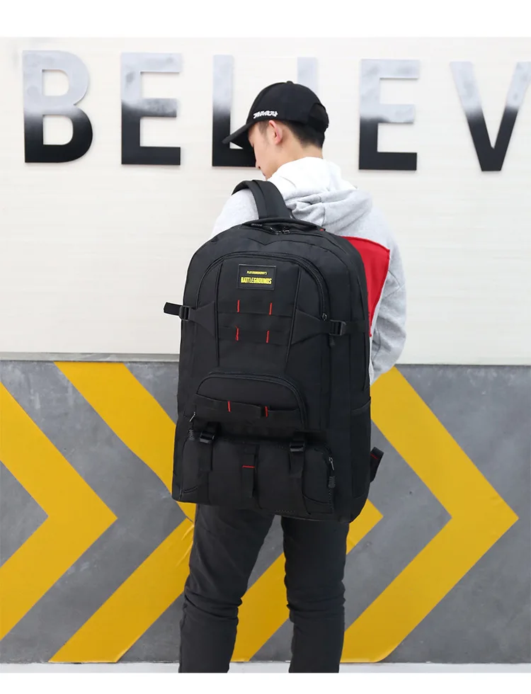 Large capacity waterproof nylon backpack men's travel backpack sports backpack outdoor hiking backpack camping men's backpack