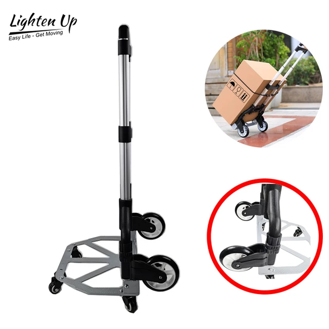 Világítson Fel A Háztartási Hegymászó Lépcsőn Kocsi Hordozható Összecsukható Poggyászkocsi Pótkocsi Kis Húzó Rakománykezelés