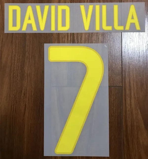 2011 2012 сезон 7 David Villa 8. Иньеста 22 Абидаль 30 S. ROBERTO печать nameset футбольная нашивка значки - Цвет: 7 DAVID VILLA