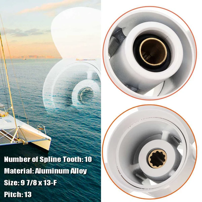 Marine Boat Outboard Propeller 9 7/8 X 13 For Yamaha 20-30Hp Right-Hand Rotation 3 Blades