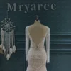 Mryarce 2022 Trending Flexible Long Sleeves Lace Bohemian Wedding Dress Open Back Bridal Gowns 3