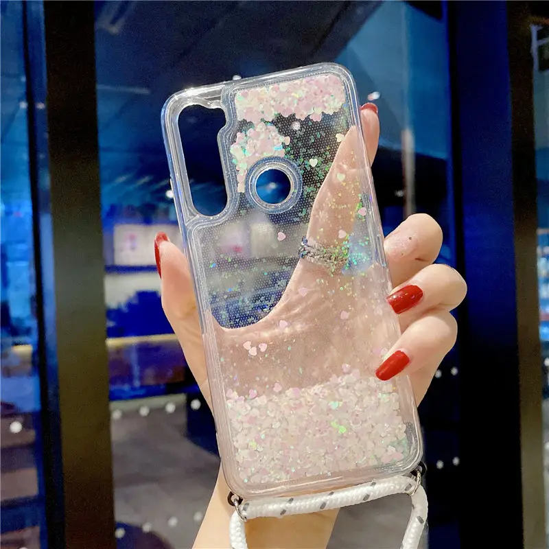 Quicksand Rope Case For Xiaomi Mi 9 9T 8 5X 6X CC9 CC9E A1 A2 A3 Note 10 Pro 10T Lite S2 Y2 Dynamic Liquid Glitter Clear Cover case for xiaomi