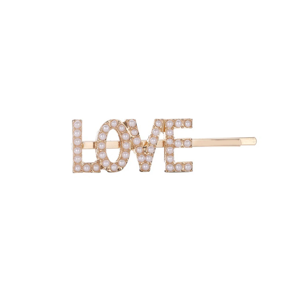 Korean Design English Alphabet Pearl Clip Retro Hairpin Headdress Hair Clip Girls Adult Metal Barrette Hair Accessories 917