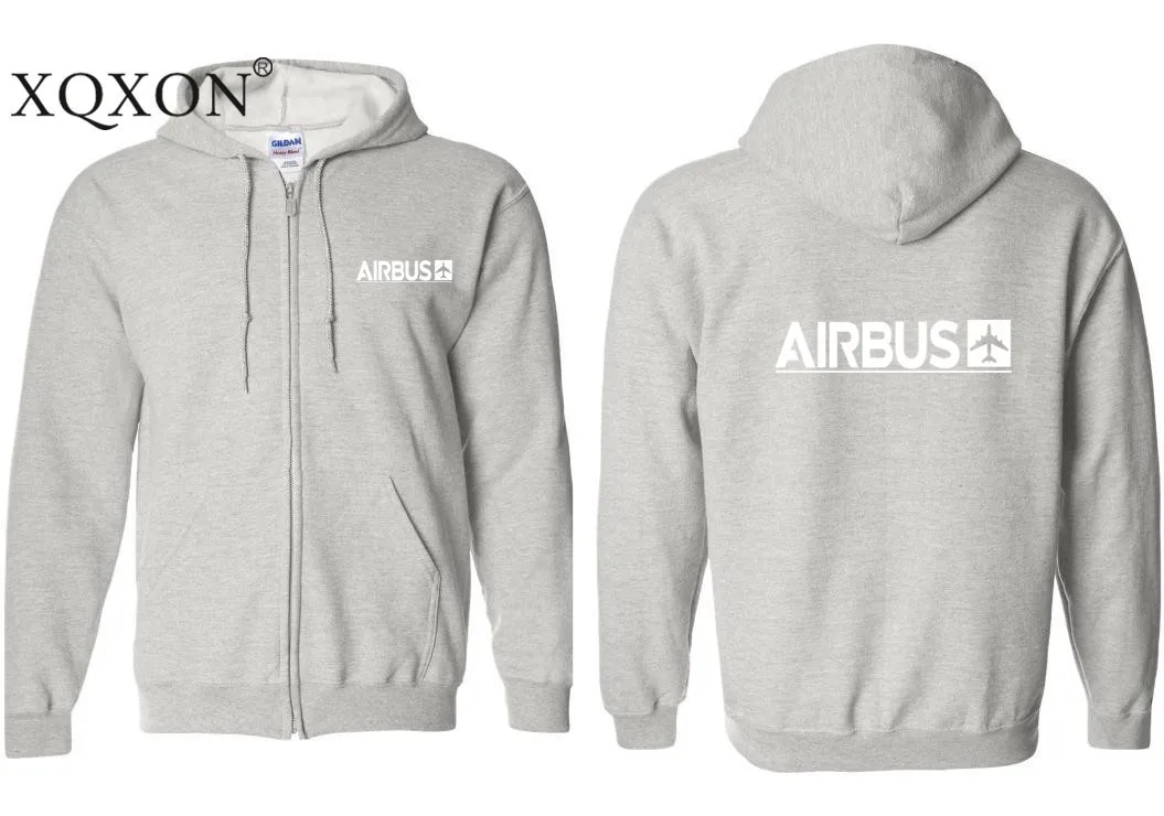 XQXON- Harajuku дизайн Airbus печатных толстые мужские толстовки с капюшоном на молнии толстовки Z712