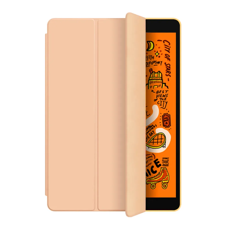 Чехол для iPad 10,2 7-го поколения, чехол, ультра тонкий легкий трехслойный смарт-чехол для iPad 10,2 дюймов, Чехол+ пленка+ стилус - Цвет: Золотой