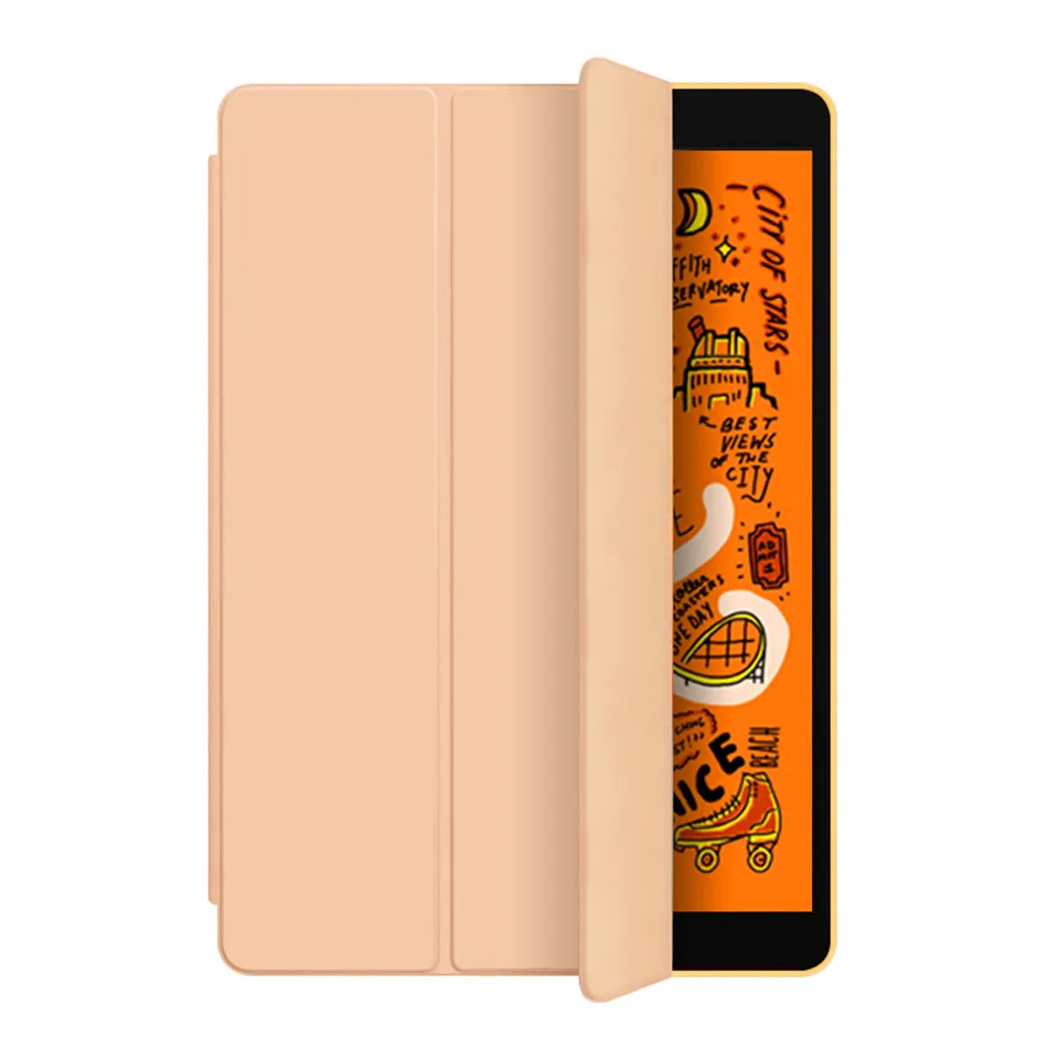 Золотой Чехол для iPad 10,2 7-го поколения, чехол, ультра тонкий легкий трехслойный смарт-чехол для iPad 10,2 дюймов, Чехол+ пленка+ стилус - Цвет: Золотой