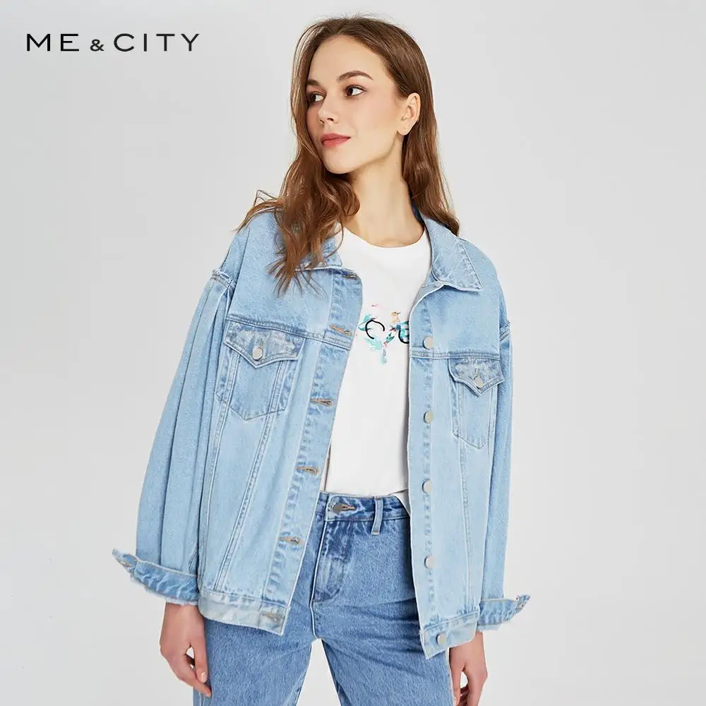 

Me&city brand ladies denim jacket spring new short coat Retro trendy short denim jacket trend top