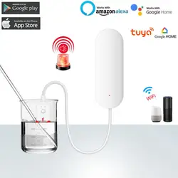 Tuya WiFi Smart Water Leak Sensor Detector Water Leakage Alarm Water Level Alarm Household Overflow Alarm Overflow Alarm System
