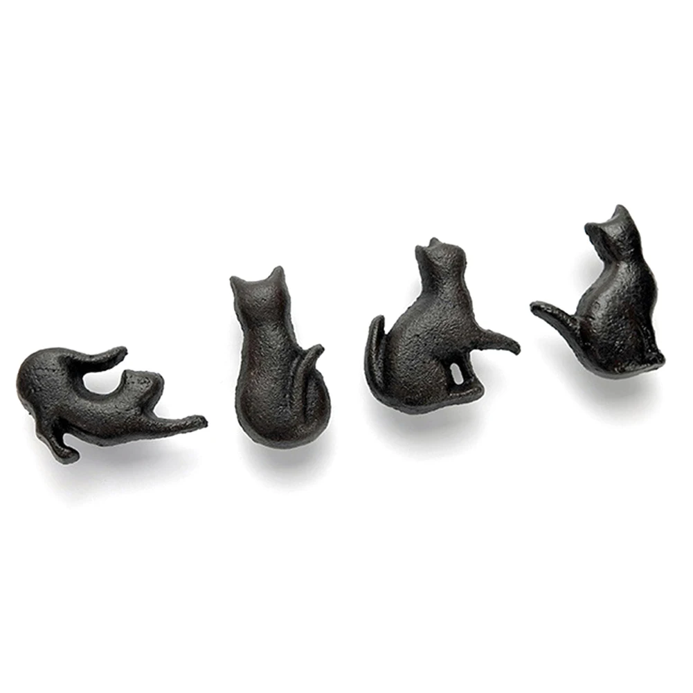 В форме кошки, 3D чугунная ручка для шкафа, матовая черная милая деталь для шкафа, домашний шкаф, ручка для шкафа, мебельная фурнитура