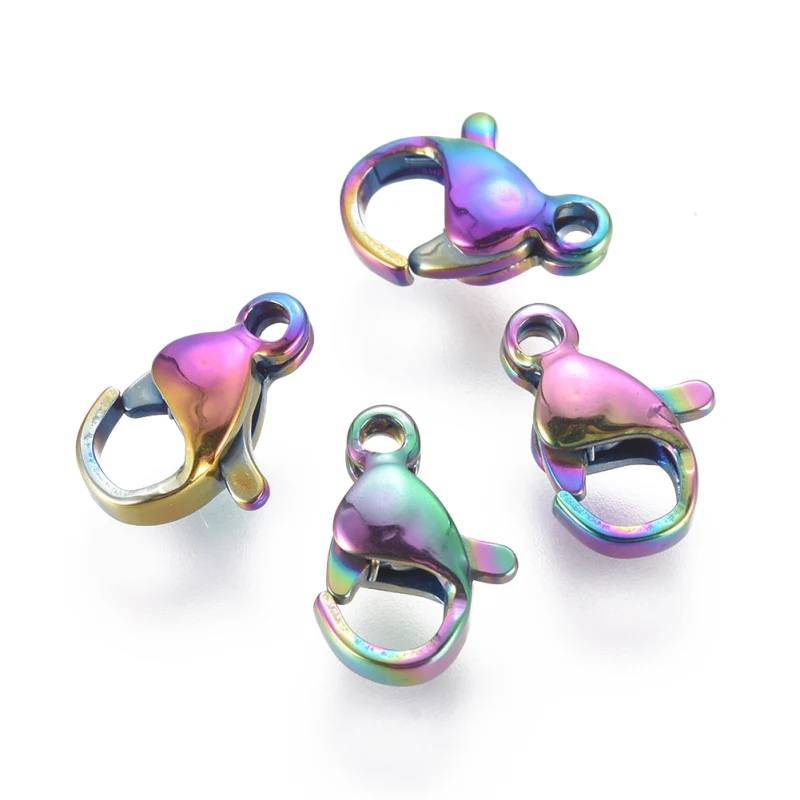 100Pcs Vacuum Plating Stainless Steel Lobster Claw Clasps Fastener Hook Snaps for DIY Bracelet Necklace Chain Jewelry Making