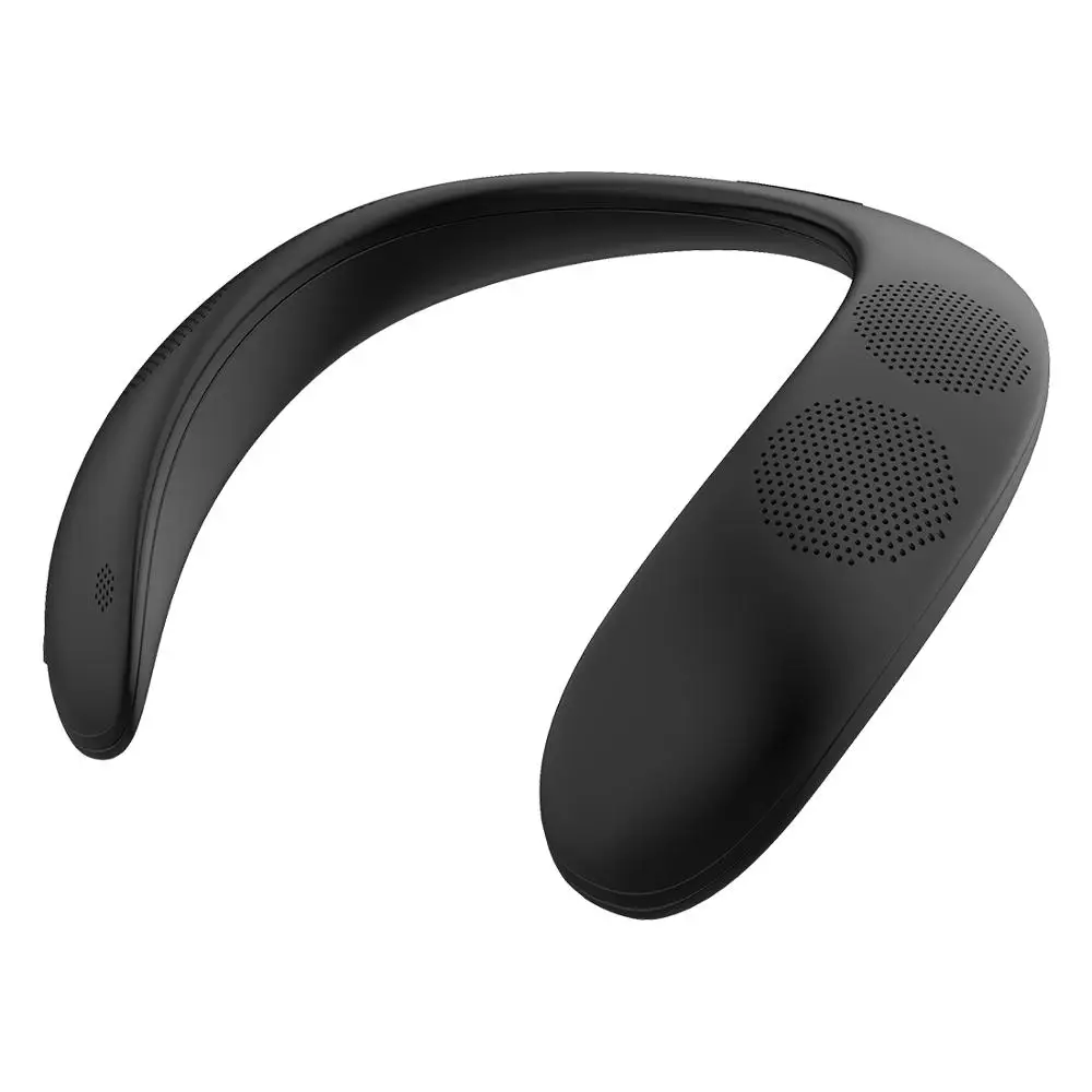 Bluedio HS soundbox с креплением на шею bluetooth динамик бас bluetooth 5,0 FM радио Поддержка SD карты слот - Цвет: Черный