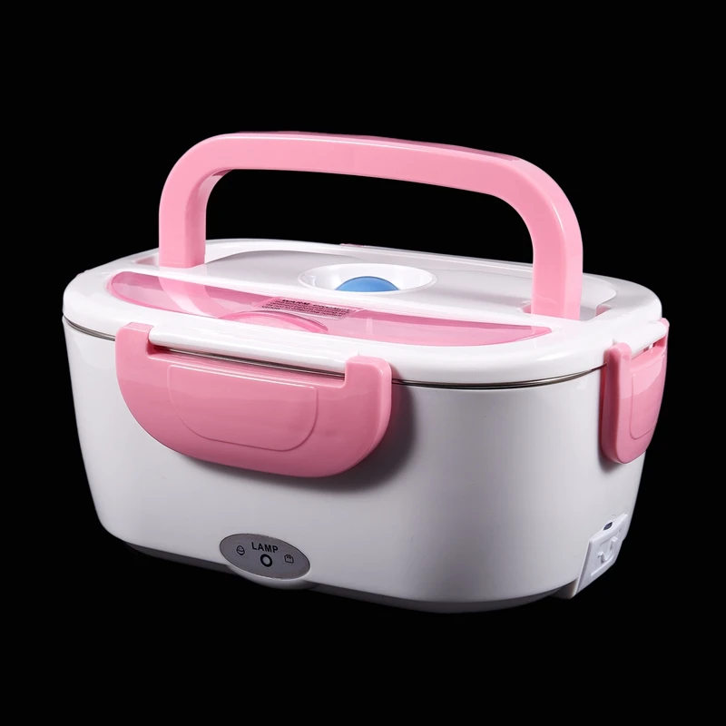 Promotion! 220V Electric Heated Lunch Box Portable Home Bento Boxes Stainless Steel Food Container EU Plug