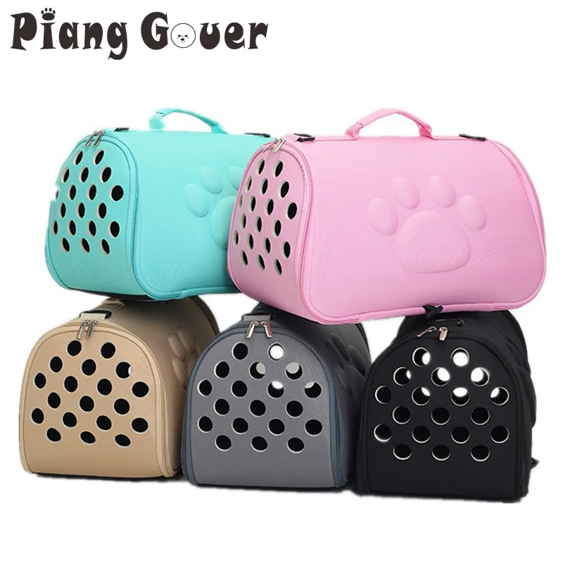 Pure Color Travel Pet Bag Carrier Cat Breathable Folding Small Dog Outdoor Single shoulder Carrying | Дом и сад