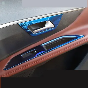 

Car Interior Protective Stainless Steel ABS Carbon Fibre Window Glasses Switch Buttons Decorated Frame For Peugeot 5008 AA545