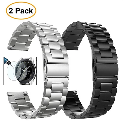Silver Black 20 мм Миланский Браслет для часов из нержавеющей стали для samsung Galaxy Watch Active 42 мм gear S2 Classic gear спортивный ремешок на запястье - Цвет ремешка: Silver Black