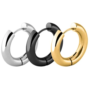 

Todorova 1PC Stainless Steel Thick Hoops Earrings Round Circle Geometric Huggie Earrings Minimalist Mini Small Loop Wholesale
