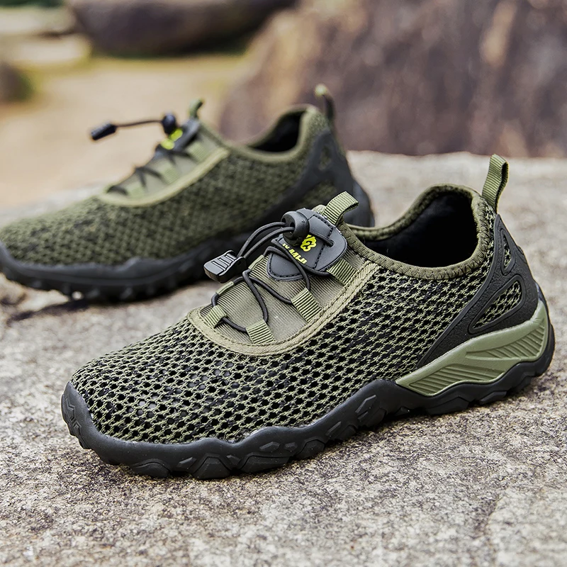 

Outdoor River Walking Shoes Big Size 47 Fashion Off-Road Hiking Shoes Mesh Brand Sneakers Light Breathable Running Men Trainers