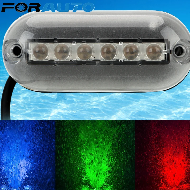 FORAUTO White/Red/Blue/Green Universal 6 LED Auto Decorations Waterproof Atmosphere Light