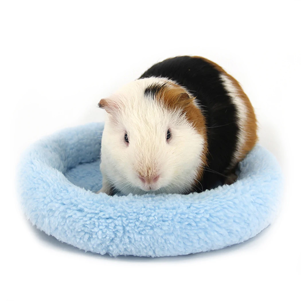 New Small Animal Guinea Hamster Bed House Winter Warm Squirrel Hedgehog rabbit Chinchilla Bed mat House Nest Hamster Accessories - Цвет: Синий