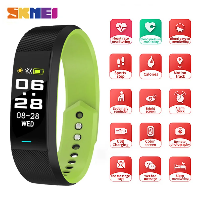 SKMEI Smart Watch Men Women Smart Bracelet Sport Fitness Touch Screen Bluetooth Heart Rate Wristbands For Android IOS B25 SKMEI Smart Watch Men Women Smart Bracelet Sport Fitness Touch Screen Bluetooth Heart Rate Wristbands For Android IOS B25